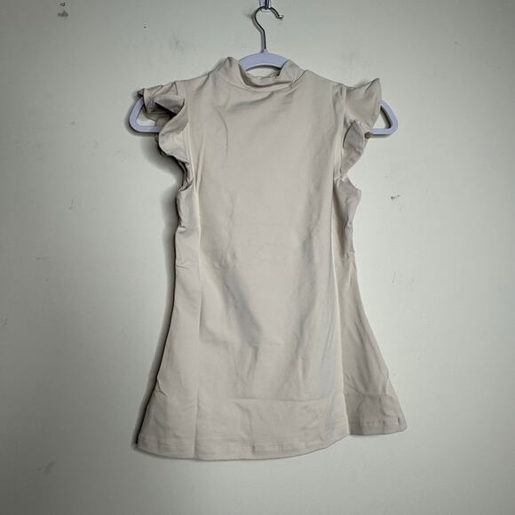 Susana Monaco Mock Neck Sleeve Top 9" in Blanched Almond NWT Size Small - Picture 4 of 9